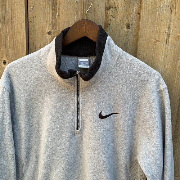 Vintage Gray Tab Fleece Nike Half Zip Therma Jacket Large - Picture 5 of 5